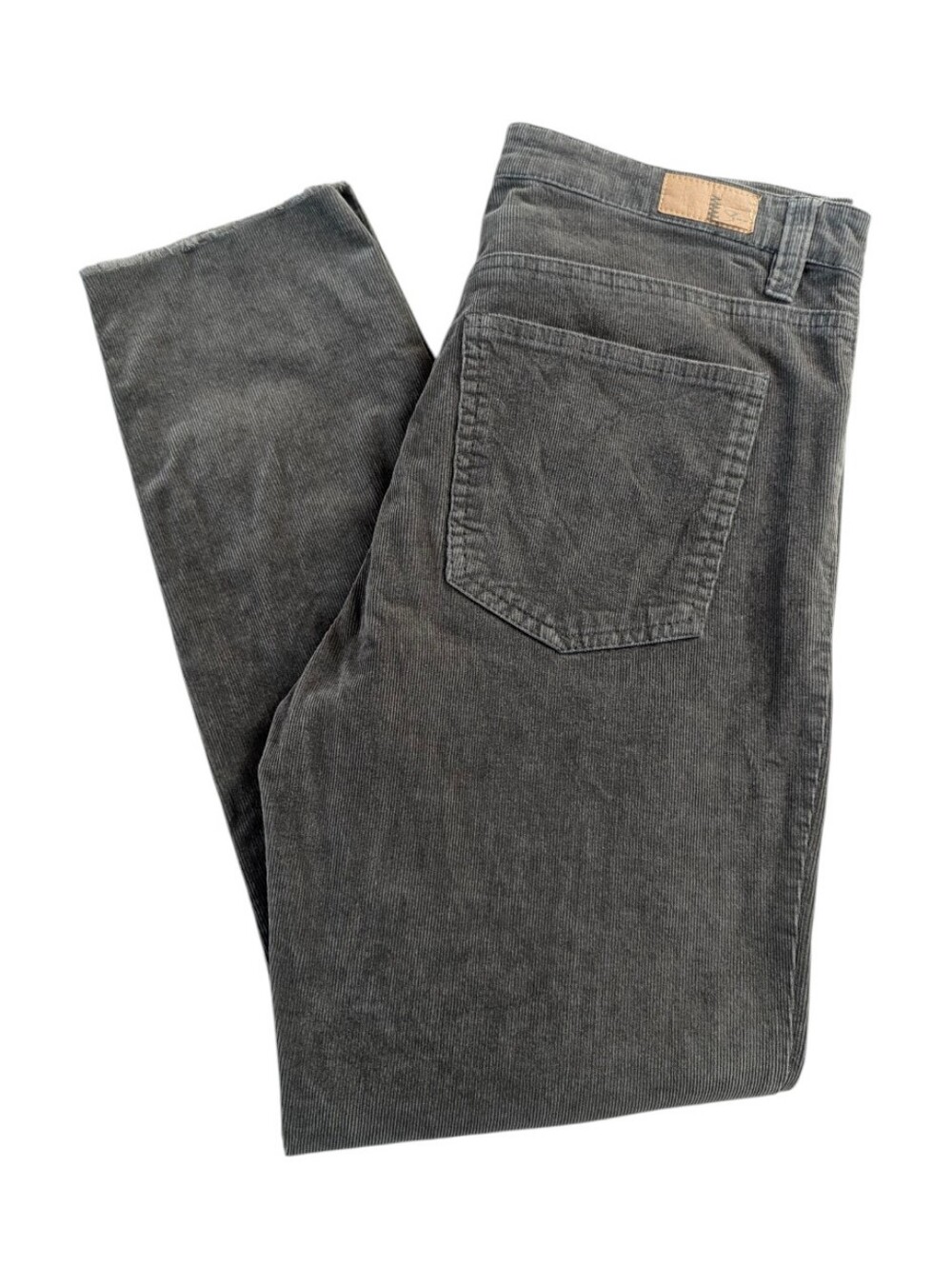 Supplies by Unionbay Button Fly Skinny Corduroy Pants Raw Hem Green 6 Small Med